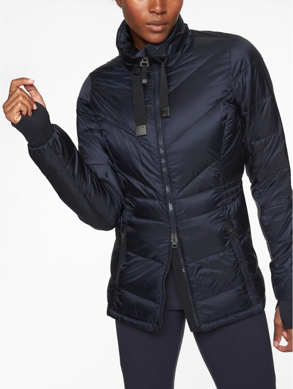 Athleta Banner Peak Down Jacket Black XXS Goose Down Insulated Puffer
